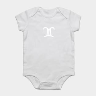 Gemini and Aries Double Zodiac Horoscope Signs (White) Baby Bodysuit